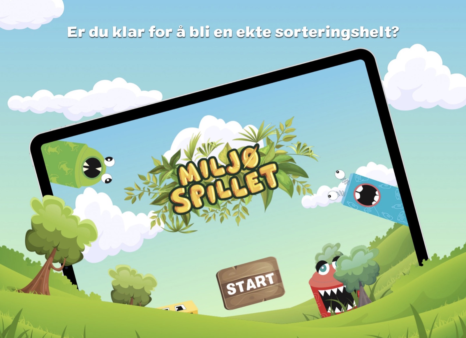 Spillet som lærer barn å kildesortere.